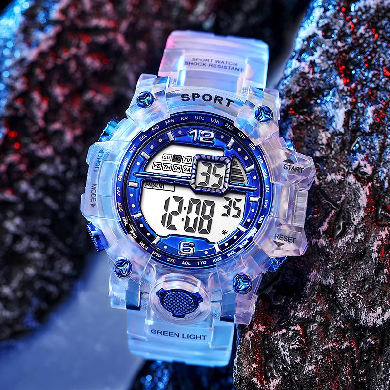 Digital Watch for Women Men Women Sports Transparent Design Student Child Electronic Wristwatch