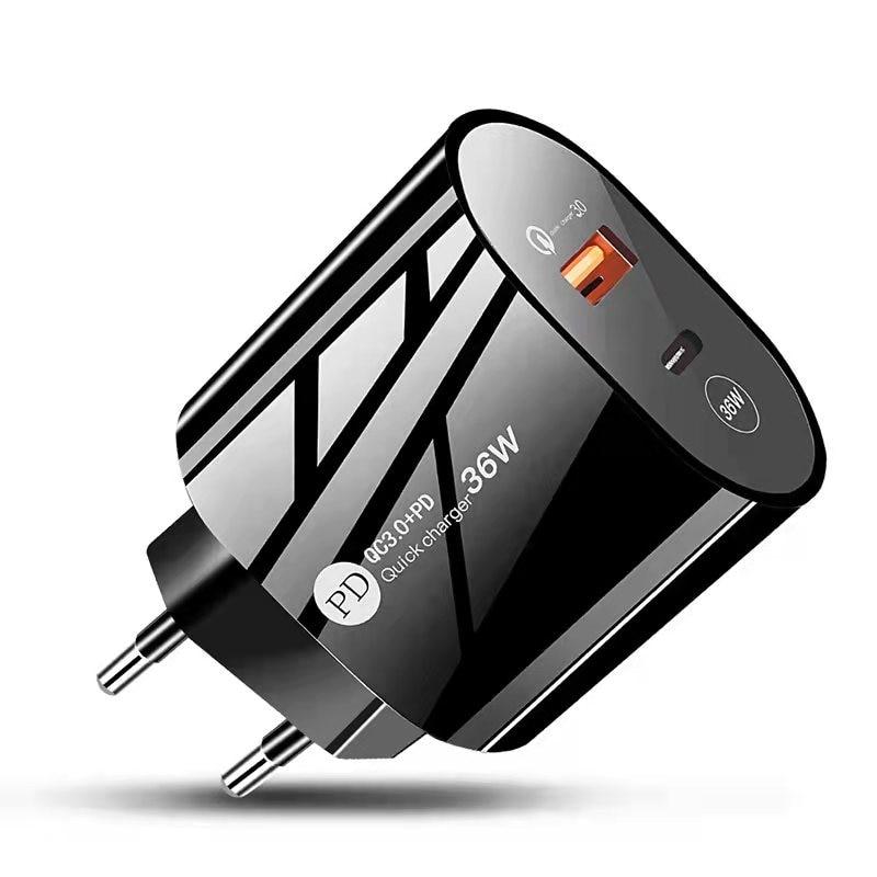 Pd 36w Usb Charger Quick Charge 3.0 Fast Phone Wall Charger Adapter For Iphone 13 12 Pro Ipad Huawei Xiaomi Samsung