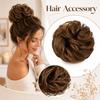 Bun Hair Piece with Loose Waves, Thick Bun Hair Extension for Women, Wavy Bun Hairpiece for Natural