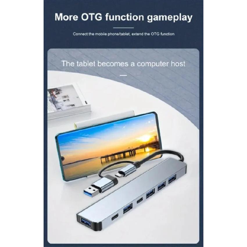 7 In 1 Type C HUB USB 3.0 Extender Type C Multi-port Splitter Converter OTG Adapter Type C Docking Station For Macbook Laptop PC