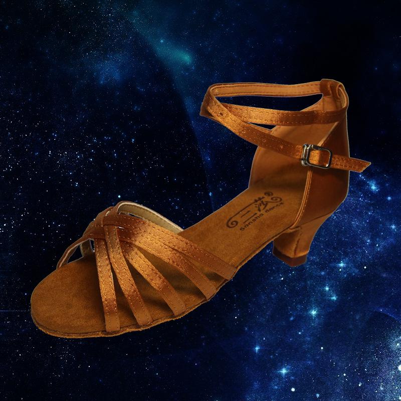 Sansha Women's Ballroom Latin Dance Shoes, Medium High Heel, Soft Sole for Square and Cha-Cha Dancing