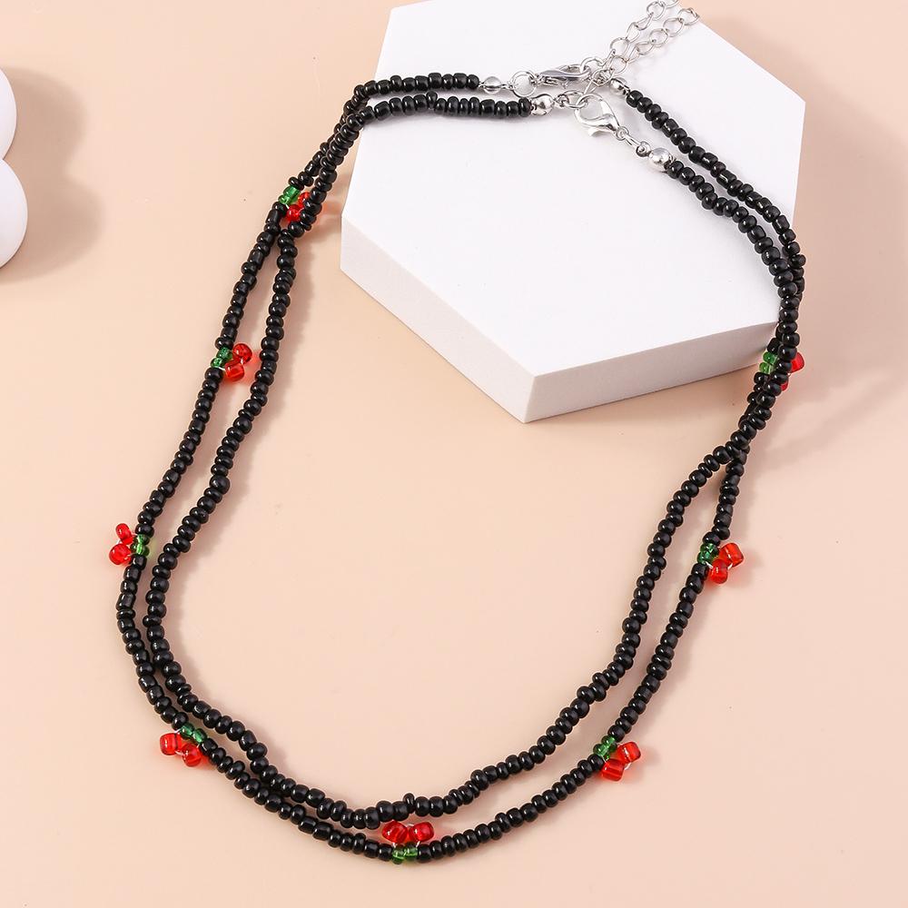 2pcs/Set Summer Beach Bohemia Colorful Beads Necklace for Women Girls Flower Pearl Necklaces Handmade Holiday Jewelry Gifts