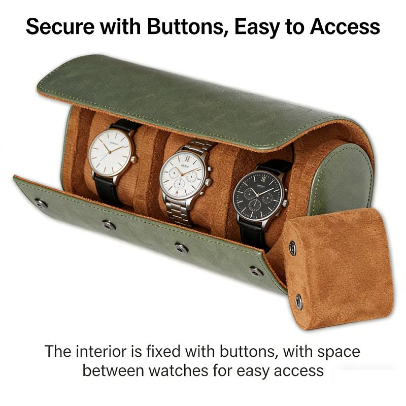 Leather Watch Roll 1 2 3 Slots Luxury Genuine Storage Box Travel Bag Watch Case Gift Box Watch Pouch For Men Women