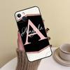 Personalised Name Initial Marble Pink Phone Case For iPhone 15 14 13 12 11 16 Pro Max Mini X XS XR Max 7 8 Cover Funda