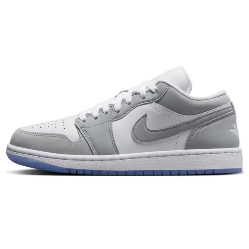 Jordan Air Jordan 1 Gray Starlight Whisper Slip Resistant Abrasion Resistant Low Top Vintage Basketball Shoes Women's DC0774-105(Team96-S-BOX)