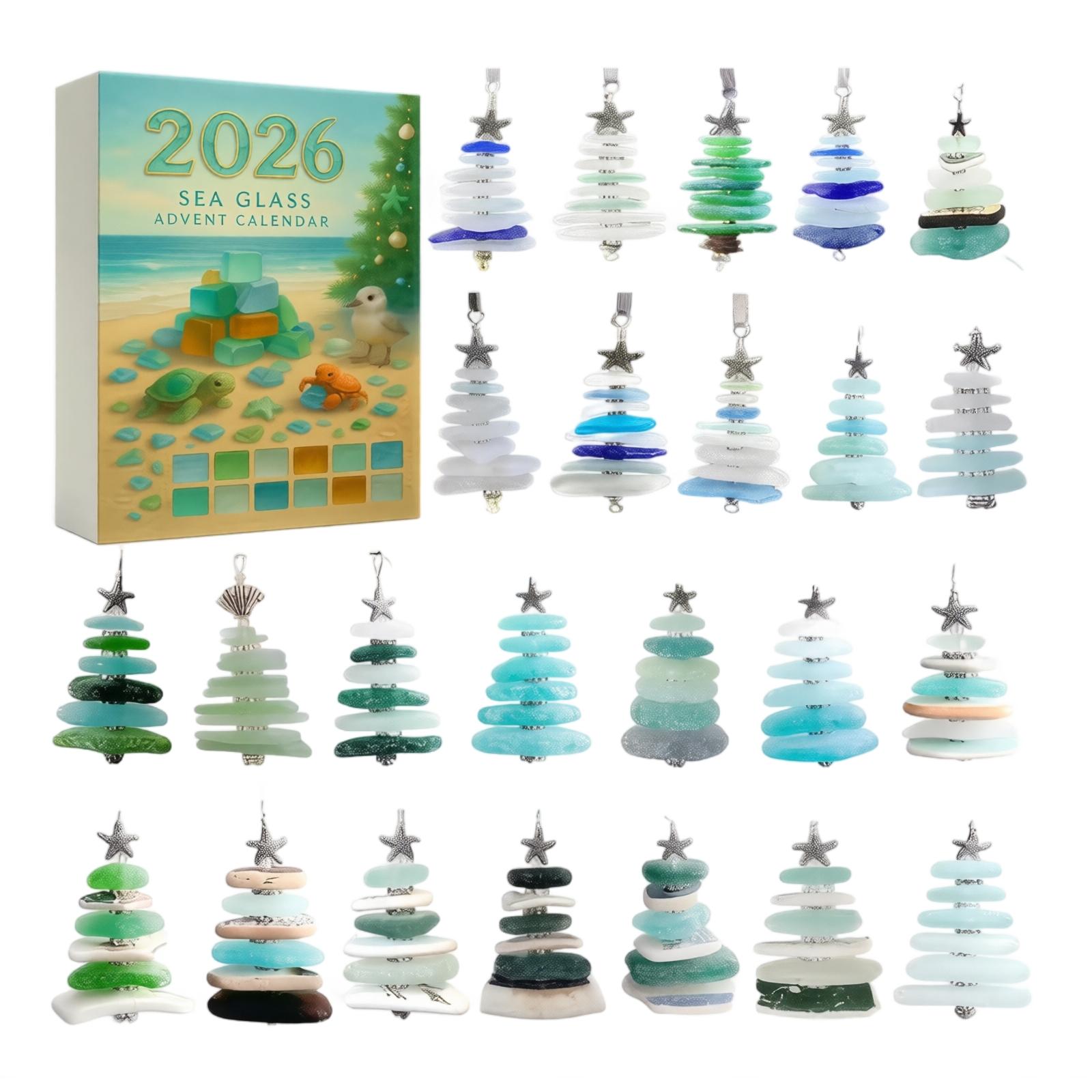 Sea Glass Advent Calendar for Christmas Countdown One Size