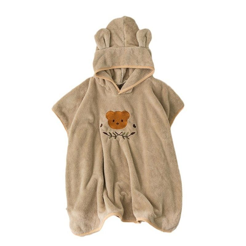 

Baby Hooded Bath Towel UltraAbsorbent QuickDrying Soft CoralVelvet Bathrobe Blanket Sleepwear Children InfantPoncho