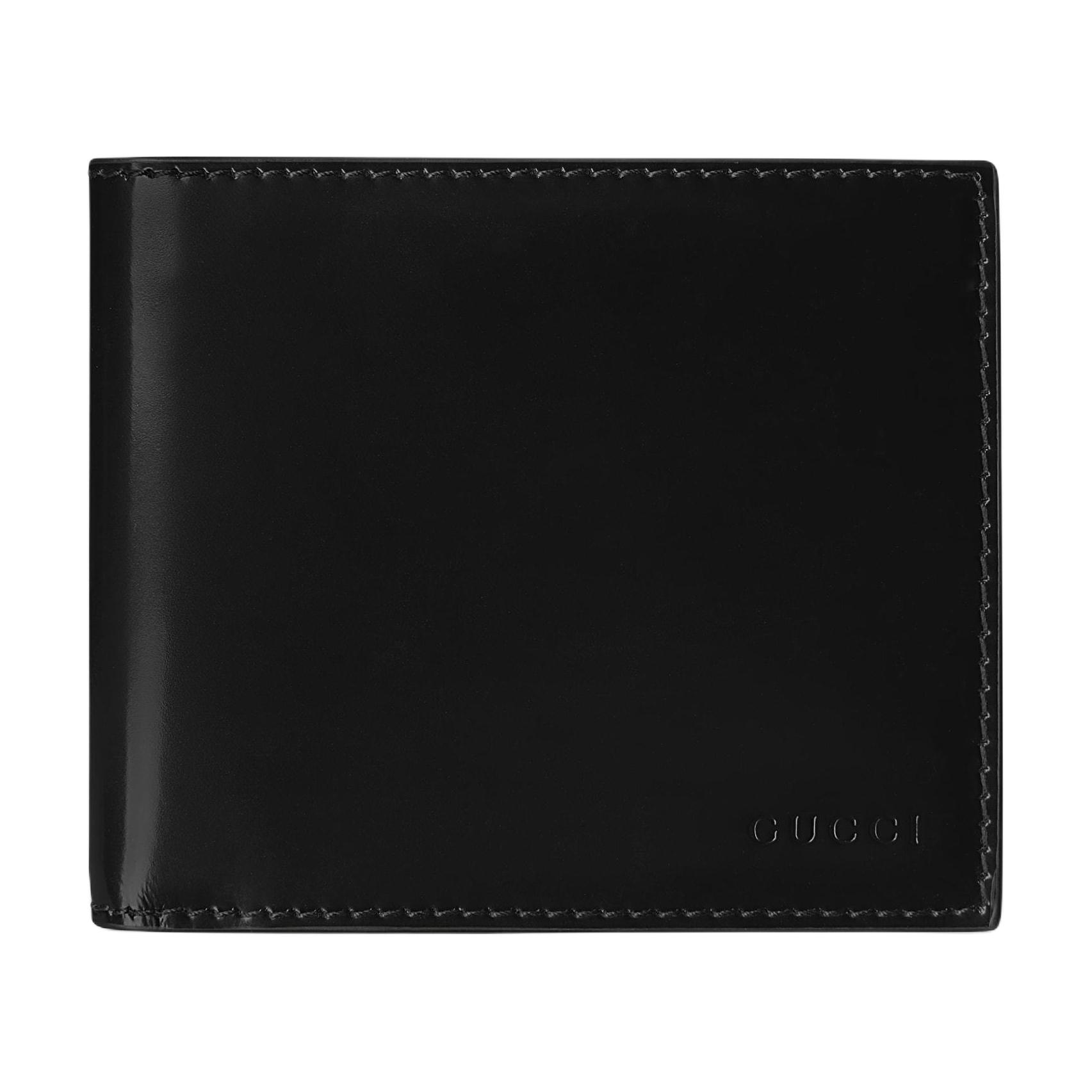 Gucci Embossed Logo Flap Leather Wallet Men wallet Black 817372-AAECS-1000 Basic Set (Bag+Dust Bag)