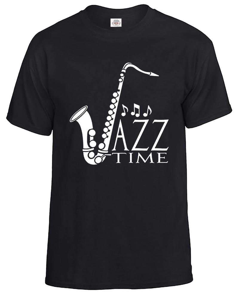 Jazz time saxaphone tshirt mens lounge gift funny music tee top 2XL