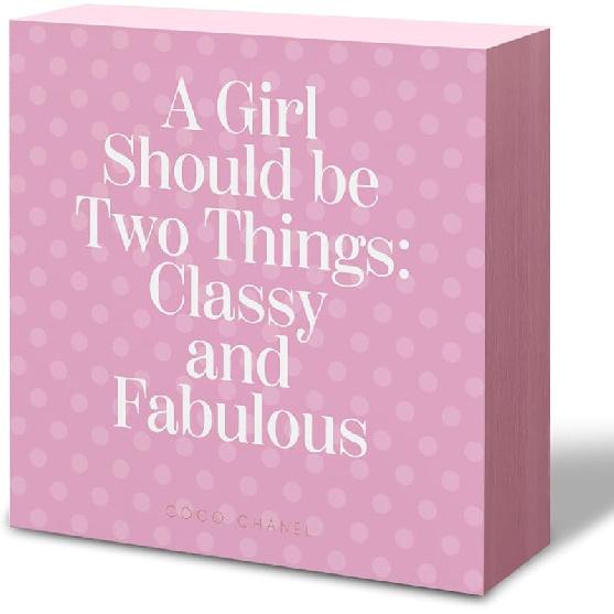 Preppy Girls Room Decor, The Best Things in Life Are Free Sign Wooden Block Preppy Desk Decor, Girl's Bedroom Accessories, Woman Empowerment and