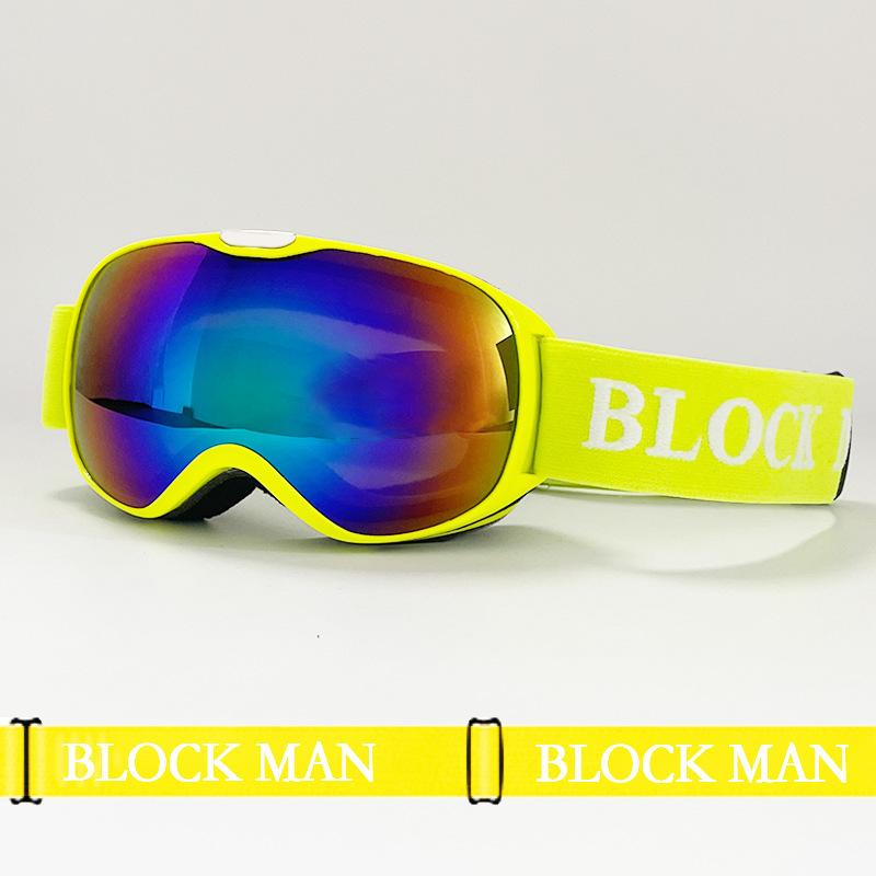 Ski goggles for men and women, adult-sized, with cylindrical lenses, double-layered anti-fog and windproof design, and a clip-on feature for