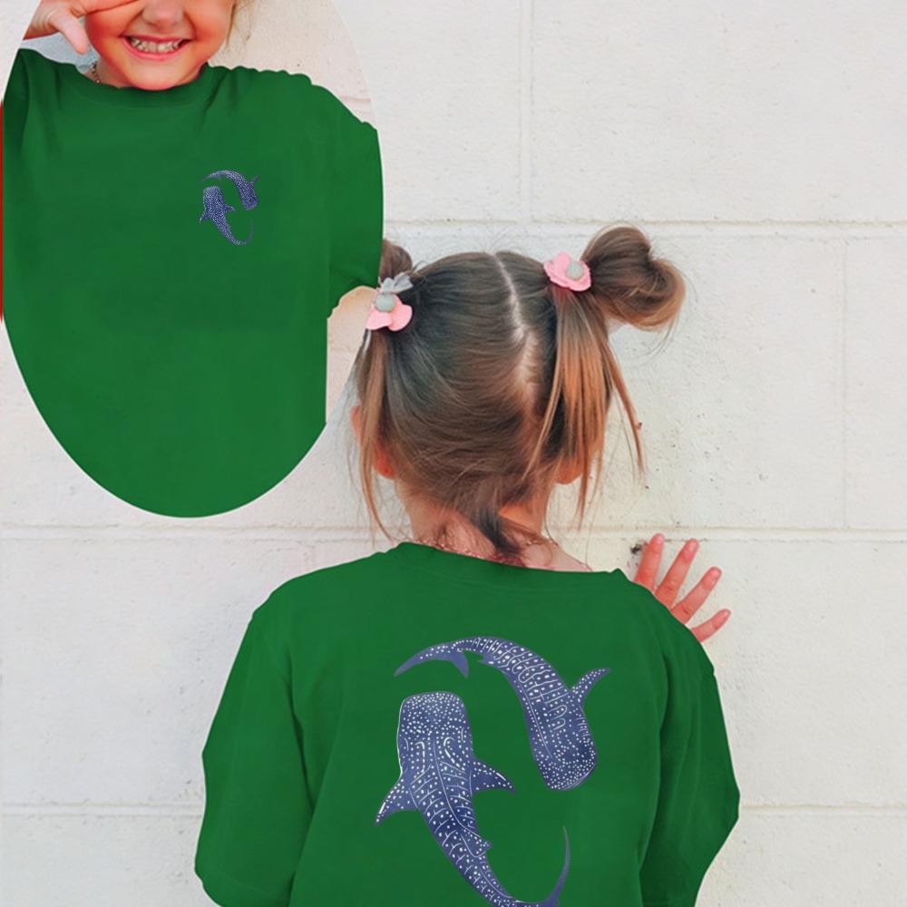Stylish Whale Shark Graphic Children T-Shirts Funny Cute Summer Short-Sleeved Tees Boys and Girls Ocean Themed  Tshirt