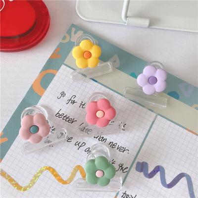 1 Piece Mini Paper Clip Simplicity Transparent Stationery Memo Pad Clip Lovely Floral Scrapbook Paper Snack Seal Clip Student