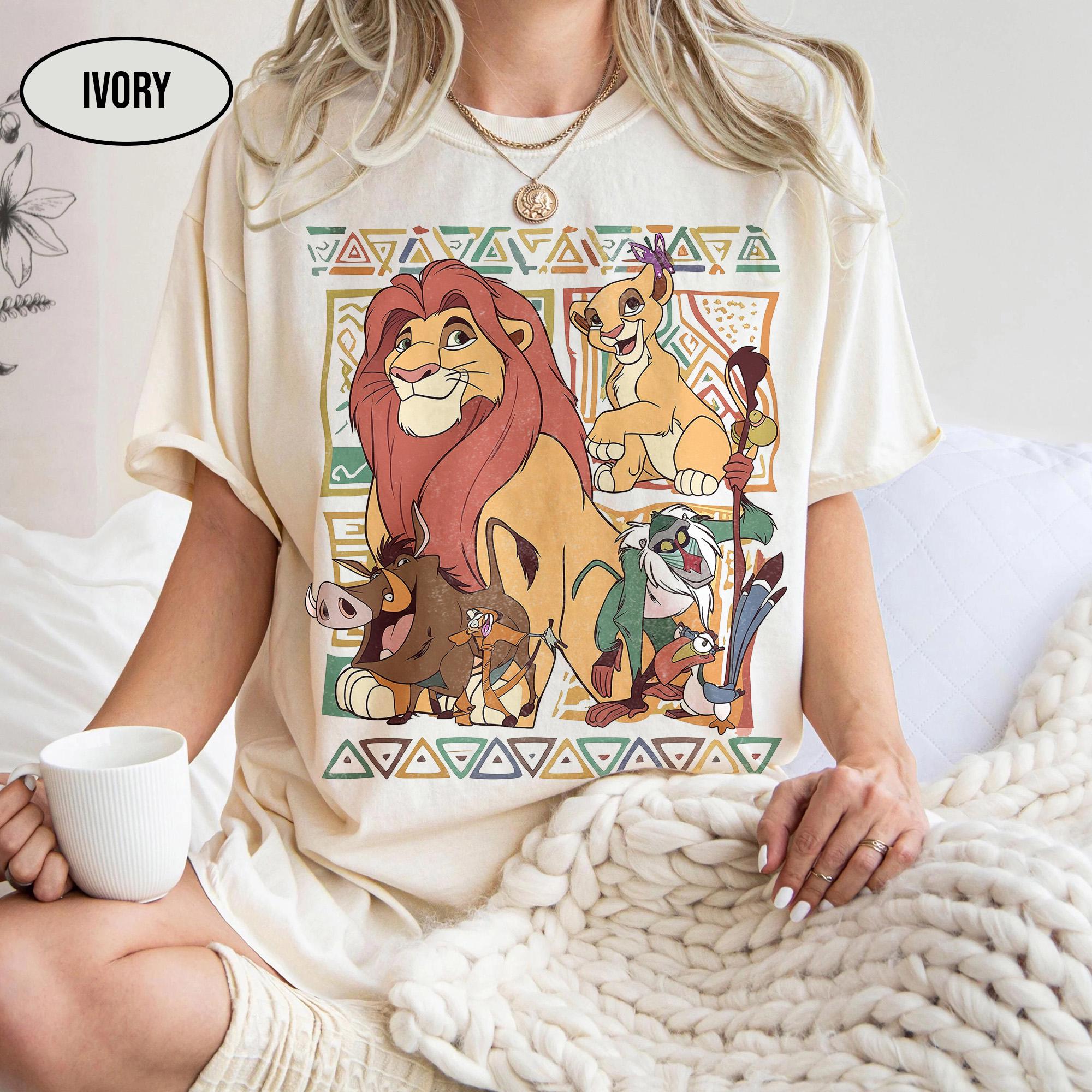 2026 Женская винтажная футболка Дисней Симба Король Лев Футболка Диснейленда Свободная повседневная футболка Футболка для поездки в Дисней S
