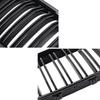 2-linjiga främre stötfångargaller njurracinggrill blanksvart för BMW F01 F02 F03 F04 740I 750I 7-serien 2009-2015 Biltillbehör