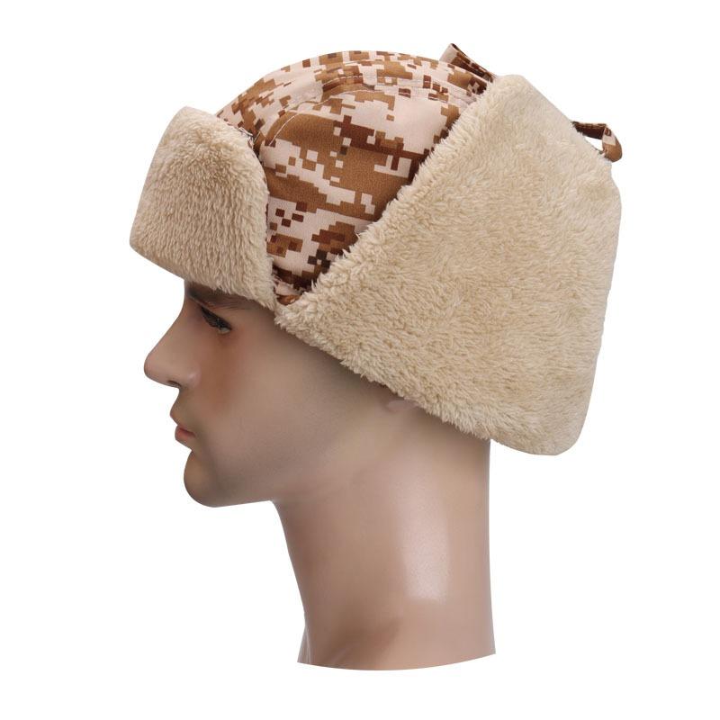 Hat Men's Outdoor Ear Protection Cold and Windproof Warm Face Protection Neck Protection Fleece Thickened Camouflage Hat Snow Hat