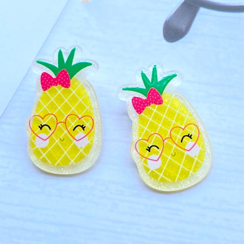 10Pcs Kawaii Cute Mixed Fruit Series Flat Back Acrylic Cabochons Scrapbooking DIY Jewelry Craft Decoration Accessorie H88