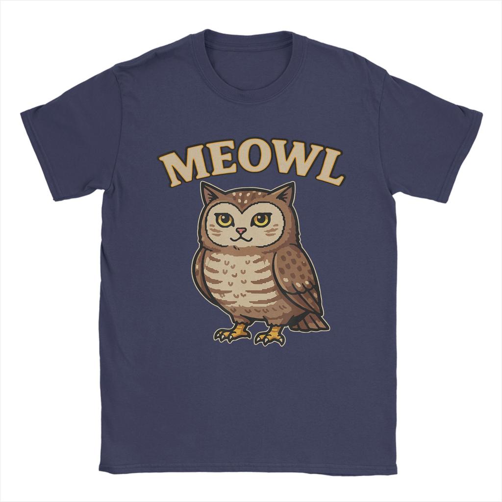 Meowl Funny Meow Cat Owl Brainrot Meme Unisex T Shirts Funny Tee Shirt Short Sleeve Crewneck TShirt 100 Cotton Gift Idea Clothes