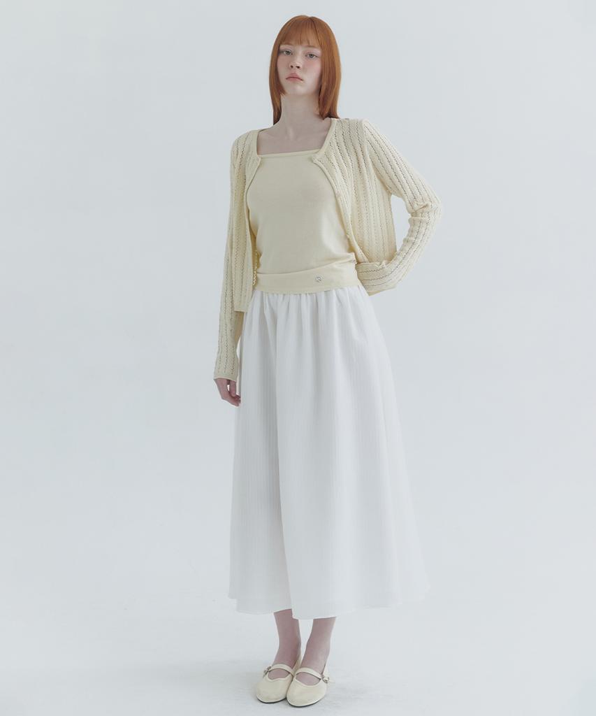 Micene Emmet Striped Pleated Skirt