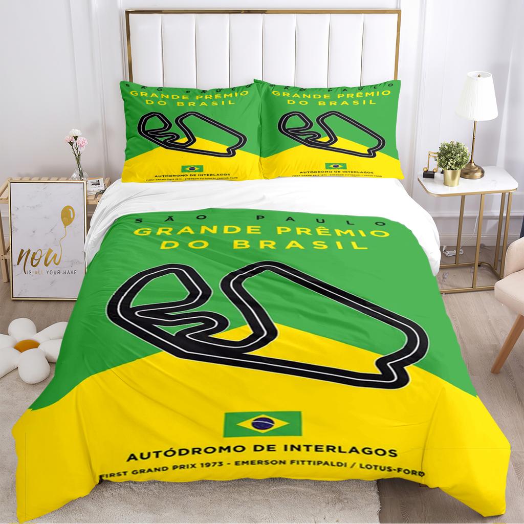 F1 International Track Duvet Cover Comforter Bedding Set Soft Quilt Cover and Pillowcases for Teens Boy Single/Double/Queen/King