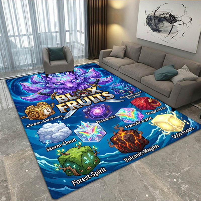 Spiel B-blox Früchte bedruckter Teppich Rutschfester Teppich Außen Teppiche Läufer Wohnzimmer Schlafzimmer Dekor Teppich für Schlafzimmer Geburtstagsgeschenk