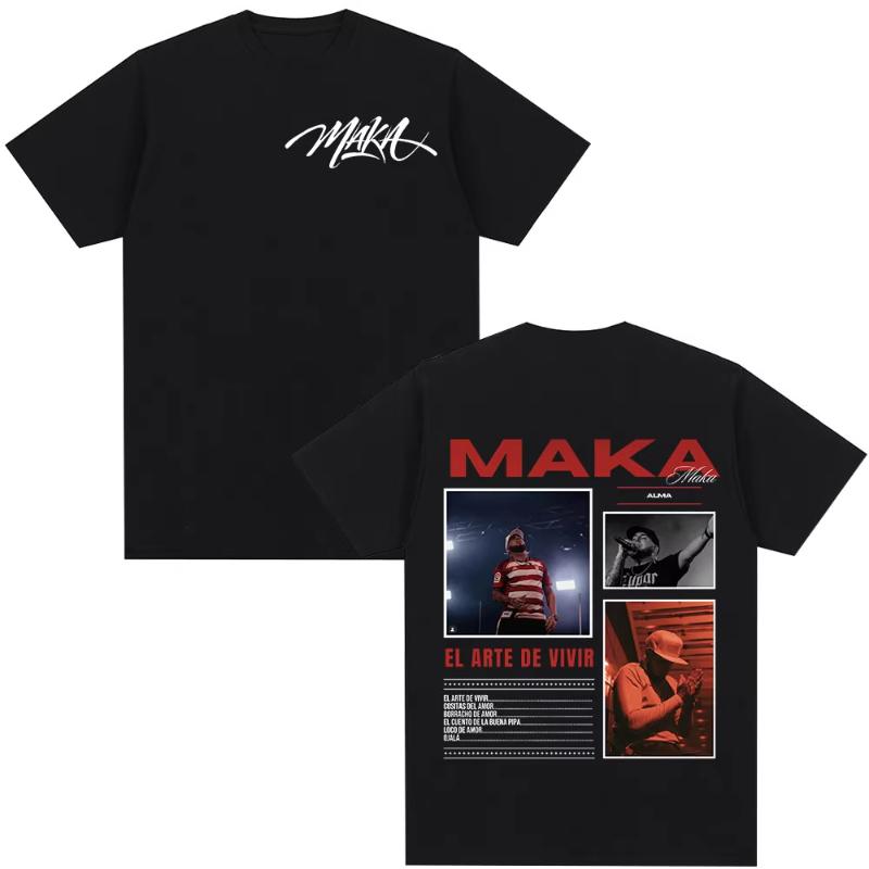 Rapper Maka Aura 2026 Tour Merch T Shirts Men Women Fashion Vintage Street Tshirt Casual Short Sleeve T Shirt Streetwear