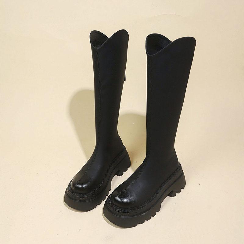 Brown boots women's long boots thick-soled Martin boots women's 2025 new spring and autumn popular high knight boots long boots