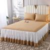 3 Pcs Solid Color Bedspread on The Bed Home Knit Dust-proof Smooth Cotton Bed Cover for Queen/King Size Bed