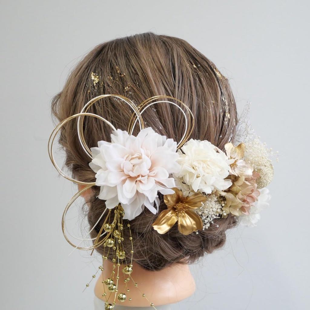 [Lomeri] Artificial Flower Hair Ornament for Coming-of-Age Ceremony, Graduation Ceremony, Furisode Kimono, Wedding, Japanese Traditional Clothing A492