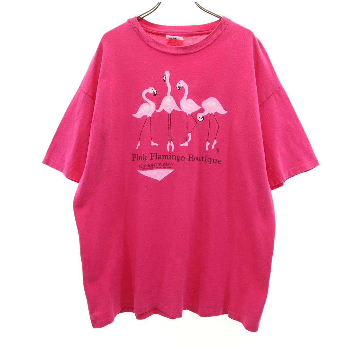 

Hanes 90-х годов Сделано в США Старая футболка с принтом фламинго с коротким рукавом Мужская Б/У