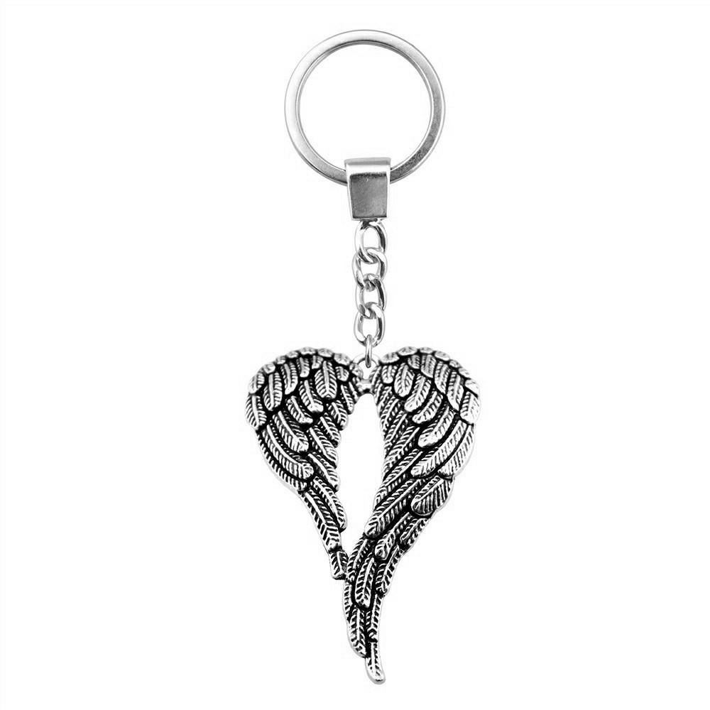 Filigree Angel Pendant Keychain Religious Spiritual Key Holder 30mm Ring