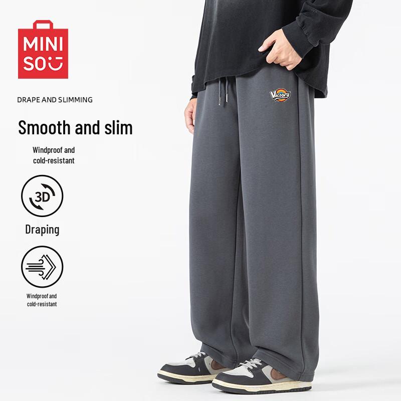 

MINISO Men s Fleece-Lined Winter Casual Pants 2XL