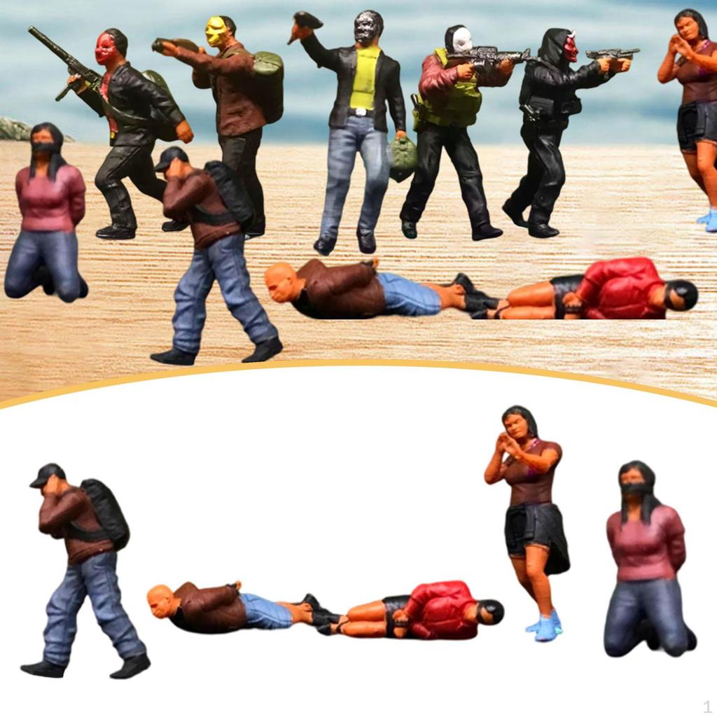 5 Pieces 1/64 People Figures Figurines Collections Train Railway Miniature Dioramas