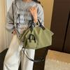 Borsa a Tote in Tela di Grande Capacità per Donna, Borsa a Spalla Casual con Manico in Pelle