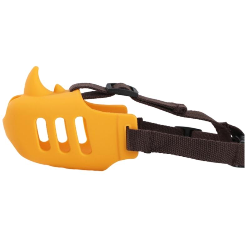 Dog Muzzle Mouth Guard Staffordshire Adjustable Strap Muzzle Comfortable Strap Comfortable Comfortable Silicone S лимонно-желтый
