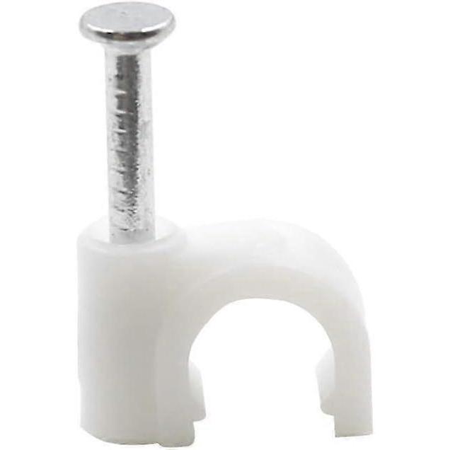 1/4" White Half Clamp J-Hook with Nail For Pex Tubing Pipe Support -300pcs White