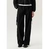 Women S  toiLe Woven Cargo Wide pantS Blk Qp322opt81
