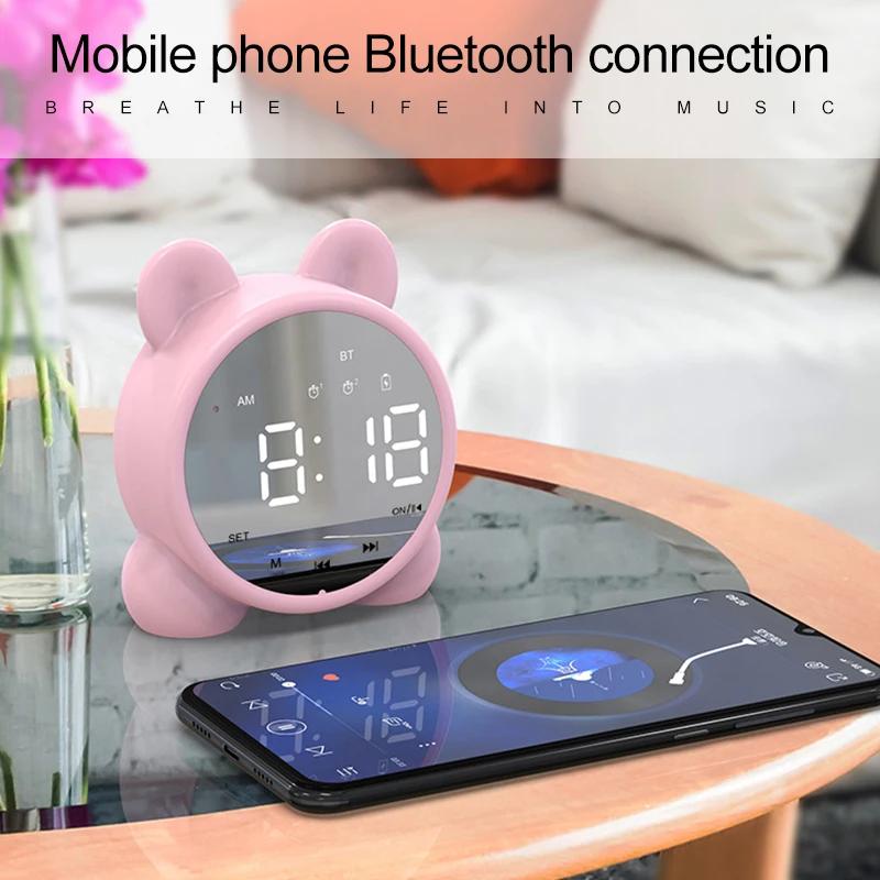 Uroczy zegar stołowy dla uczniów Bluetooth inteligentny głośnik budzik zegar cyfrowy LED budzik temperatura zegar na prezent
