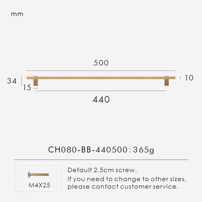 Nurlin Solid Brass Knurling Patterned Cabinet T-bar Extended Length 40 Inches Kitchen Appliances Dishwashers Refrigerators Pull