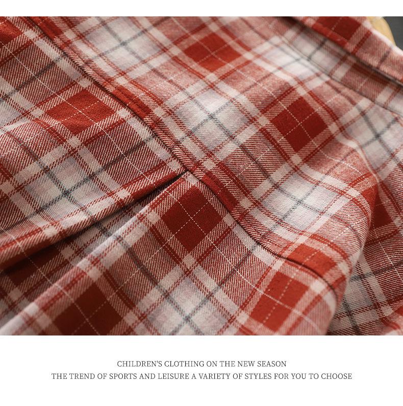 Children's Korean Style Plaid Long-Sleeve Cotton Shirt for Medium/Large Boys - Spring/Autumn Loose Jacket