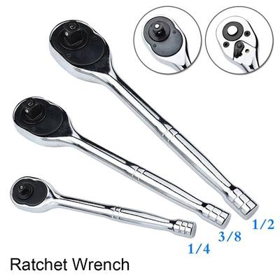 1 Stück Neue 24 Zähne Ratsche Schnellspanner Vierkantkopf Steckschlüssel Reversible Hohes Drehmoment Reparatur Handwerkzeug