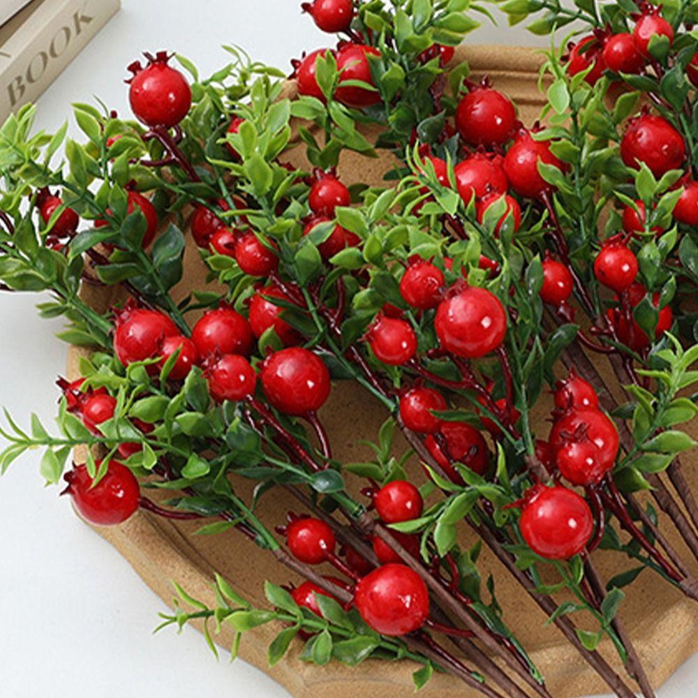 Realistic Artificial Pomegranate Branches Plastic Foam Fruits Branches Home Living Room Decor