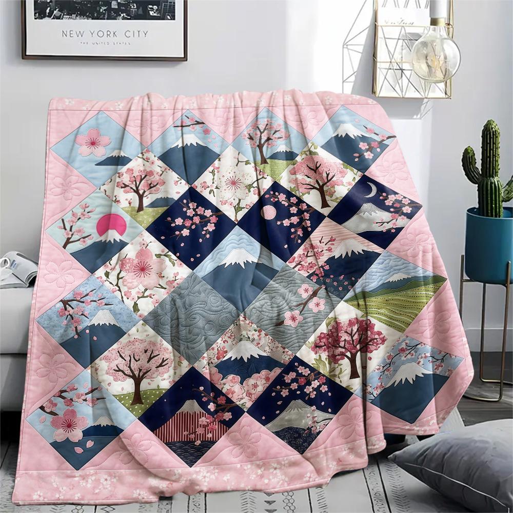 1Pc Cultural Puzzle Print Flannel Blanket High Quality Warm Comfortable Cover for All Seasons Perfect for Gifts Home Decor