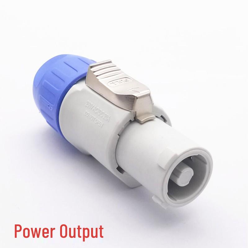 Eco-Friendly Flame Retardant 20A Aviation Plug with LED Display & 3-Core Fiber Optic Audio Power Socket