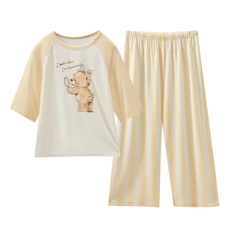 Q21 Unisex Kids Tencel Cotton Printed Pajama Set 130