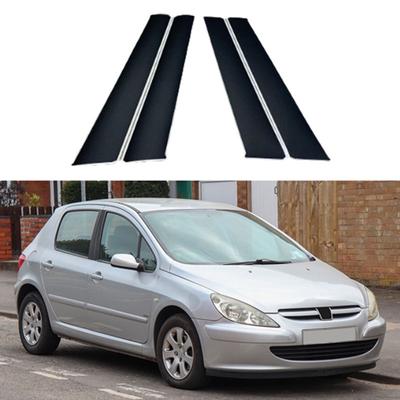 4pcs/set Car Window Door Center Column B C Pillar Post Cover Mirror Effect Trim Fit For Peugeot 307 2001-2008
