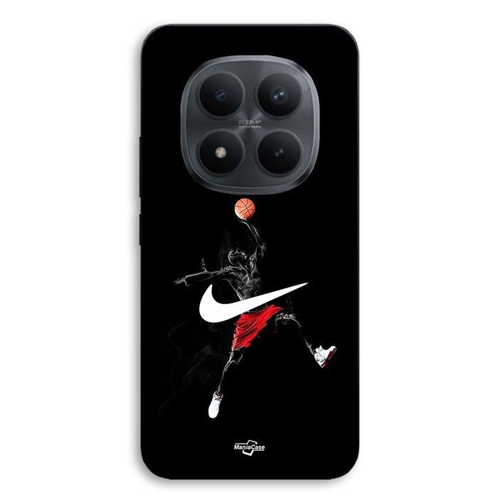 Coque de téléphone - MANIACASE - Xiaomi Redmi Note 15 Pro 5G - Noir - Nike Jordan logo - Silicone TPU
