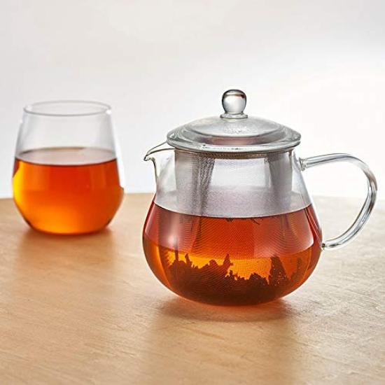 HARIO Leaf Teapot, Clear, 450ml Capacity, Heat-Resistant Glass, Perfect Gift, CHC-45T