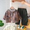Kids Casual Long-Sleeve Set, Comfortable Daily Wear Outfits