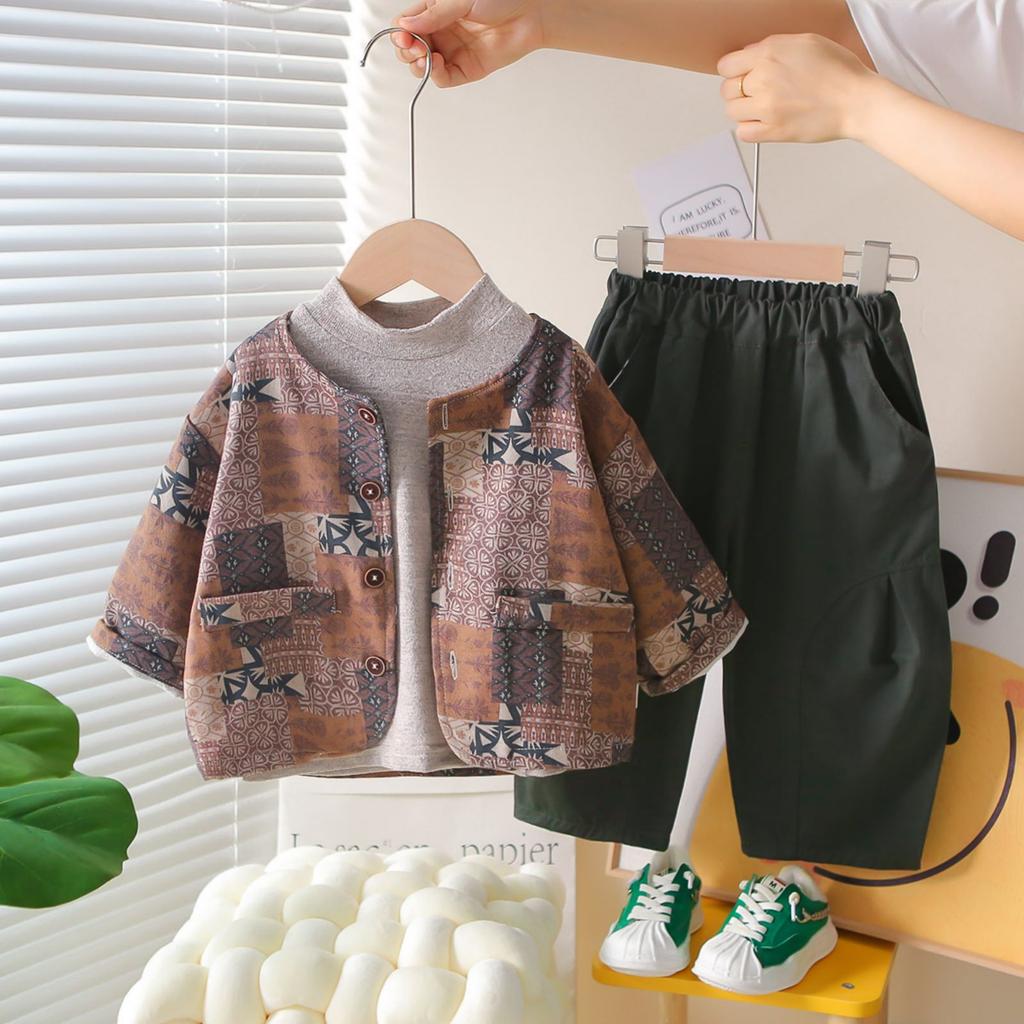 Kids Casual Long-Sleeve Set, Comfortable Daily Wear Outfits